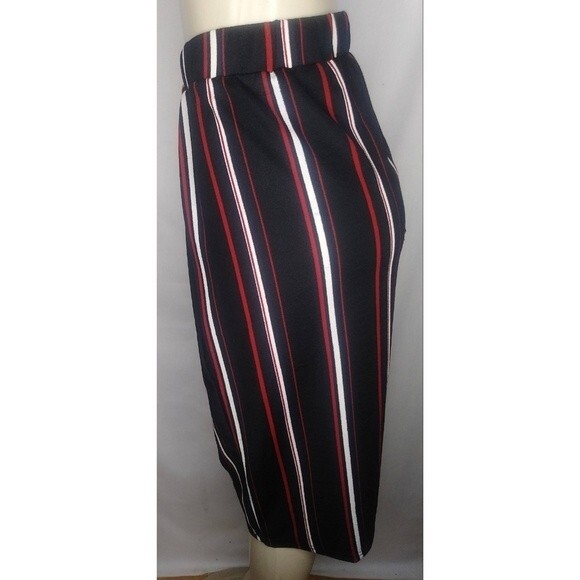 Red Striped Pencil Skirt 4X - Picture 4 of 5